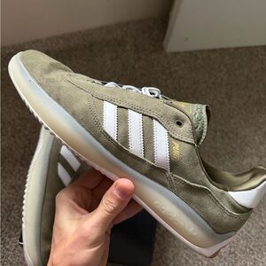 Adidas Men's Luis Puig Olive and White Sneakers